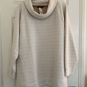 Lane Bryant Textured Cowl Neck Sweater - Light Gray
